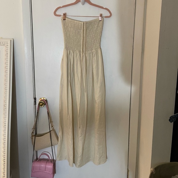 Urban Renewal Eco Linen Smocked Convertible Halter Tube Maxi Dress - Picture 2 of 10